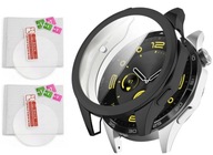 2x tvrdené sklo 9H + silikónové puzdro 2v1 pre Huawei Watch GT 4 46mm