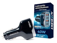 RÝCHLA NABÍJAČKA DO AUTOMA 40W QC PD PRE TEL