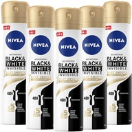 NIVEA Antiperspirant Black&White sprej 5x150ml