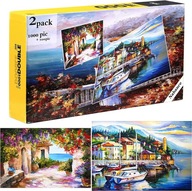 Dvojité puzzle 1000 + 500 2-balenie jachtovej krajiny