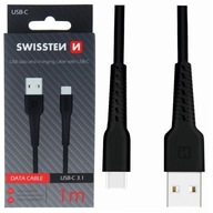 USB-C kábel na nabíjanie telefónu 1m SWISSTEN