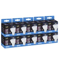 10x GU10 LED žiarovka 6W 2900K TEPLÁ BIELA ​​660lm 120° Efektívny PREMIUM CCD