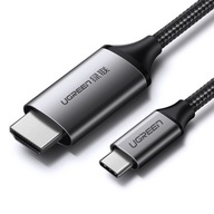 Uzelený kábel HDMI - USB Typ C 4K 60 Hz 1,5 m čierno-sivý (MM142 50