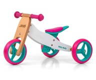 JAKE Klasický bicykel MINT PINK Drevo 2v1