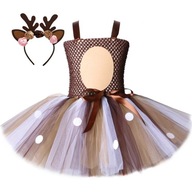 OUTFIT KOSTÝM ŠATY JELEŇ SOB JELEN BAMBI TUTU 110/116