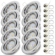 10x halogénová lampa CHROME + žiarovka. LED GU10 5W 3000K