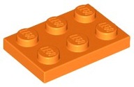 LEGO 3021 TILE 2x3 oranžová NOVINKA (1g)