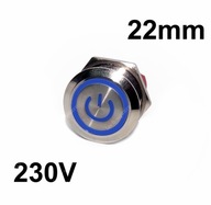 Vandal-odolné bistabilné tlačidlo 230V 22mm Power