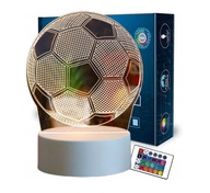 NOČNÁ LAMPA NA STOL LED FUTBAL 3D + DIAĽKOVÉ