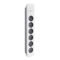 Qoltec Power strip 6 zásuviek 1,8m Biela a šedá