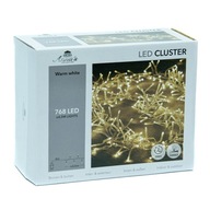 LED CLUSTER GARLAND 768 LAMPY 4,5M. TEPLÁ BIELA