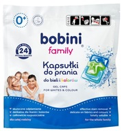 Bobini family kapsule na bielu a farebnú bielizeň, 24 ks, hypoalergénne