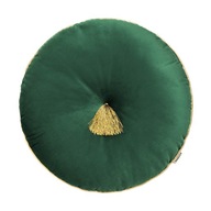 Okrúhly dekoratívny zamatový vankúš Velvet Velour Allure Green