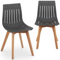 Plastová stolička s drevenými nohami do domácej kancelárie do 150 kg 2 ks