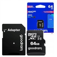 PAMÄŤOVÁ KARTA MICROSD 64GB microSDHC class 10 UHS-I + SD adaptér