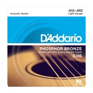 D'Addario EJ16 struny fosforového bronzu 12-53