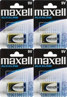 Maxell 9V 6LR61 alkalická batéria 1ks x4