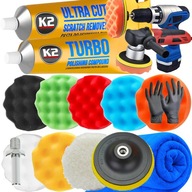 K2 ULTRA CUT TURBO LEŠTIACA PASTA SÚPRAVA HUBIČKY NA ODSTRAŇOVANIE ŠKRABANCOV PO LEŠTENÍ