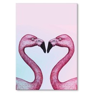 Kovová loftová plaketa plechový darček Flamingo Flamingos in love