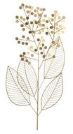 Zlatá nástenná dekorácia kovové kvety listy