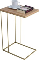 Obdĺžnikový drôtený bočný stolík Priemyselná obývačka Zlatá + Dub Artisan