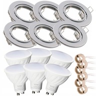 SET 6x GU10 10W LED žiarovka + podhľadové svietidlo CHROME ROUND