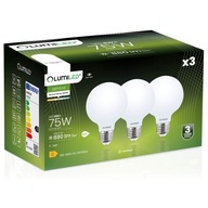 3x E27 G95 8W Globe Mliečna LUMILED LED žiarovka