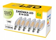 6x E14 LED FILAMENT 10W NEUTRÁLNA SVIEČKA