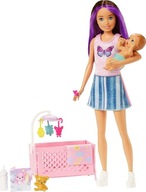 BARBIE SKIPPER MULATHY BABY BABY BÁBIKA + Bábätko S POSTEĽOU + DOPLNKY