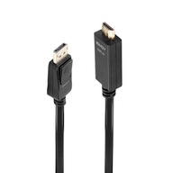 LINDY DisplayPort - HDMI adaptérový kábel M/M 10,2G 3m čierny 4K UHD 30Hz