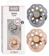 BIBS BOHEME ukľudňujúci cumlík BOHEM RUBBER 2-bal M 6-18m CLOUD & BLUSH