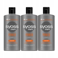 Syoss MEN Power Hair šampón 2v1 3ks x 440ml