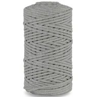 Bavlnená šnúrka Macrame 3mm 100m, HLADKOVANÁ S JADROM, šedá