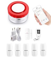 BEZDRÔTOVÁ SIRÉNA WiFi ALARM TUYA POLISH +5 PIR