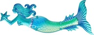 Nástenná dekorácia morskej panny má rozmery 63 cm × 0,5 × 23 cm
