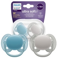 PHILIPS AVENT 2x ULTRA Mäkký cumlík DÝCHAČNÝ FLEXIBILNÝ MÄKKÝ ORT 6-18M