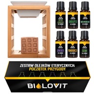 Voňavý krb + sada 6 esenciálnych olejov Aromaterapia