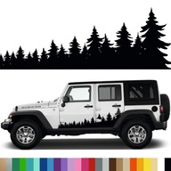 NÁLEPKA Grafika na auto Off-Road Auto JEEP FOREST TREES OFFROAD 45X145