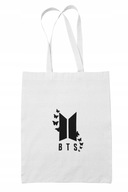 Eco Kpop BTS Army Cotton Shopper Bag Módna biela