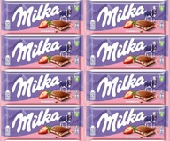 Milka Jahodová čokoláda 100g x8