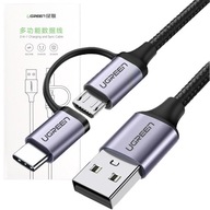 UGREEN RÝCHLY 2V1 USB TO MIKRO USB KÁBEL USB-C 1M