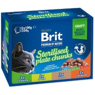 BRIT CAT Sáčky STERILIZOVANÝ TANIER CAT STERILIZOVANÁ ZMES V Omáčke 12x100g