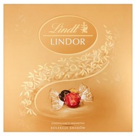 Lindt Lindor Pralinky z bielej a tmavej mliečnej čokolády s náplňou