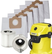 5x VRECKO + UMÝVATELNÝ FILTER do vysávača KARCHER WD3