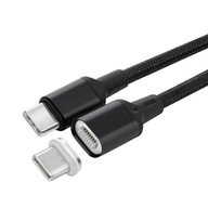 MicroConnect USB-C magnetický kábel, 2m, čierny