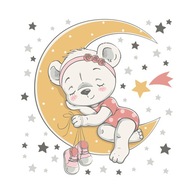 Nálepky na stenu Moon Teddy Bear WS-0369