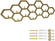 Kovový vešiak na šaty 3D HEX Honeycombs Gold, 60 cm