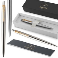 Guľôčkové pero Parker Jotter Core Stainless Steel GT s exkluzívnym modrým atramentom