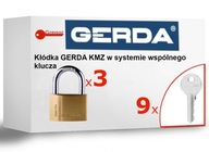 3 VISNÉ ZÁMKY GERDA KMZS40 v SYSTÉME ZDIEĽANÉHO KĽÚČA