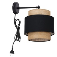 BOHO JUTOVÁ NÁSTENNÁ LAMPA, DVOJITÝ SPÍNAČ